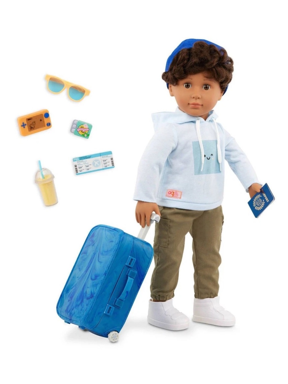 Our Generation Travel Doll Milo | 18” Boy with Luggage Passport Smoothie *NEW*